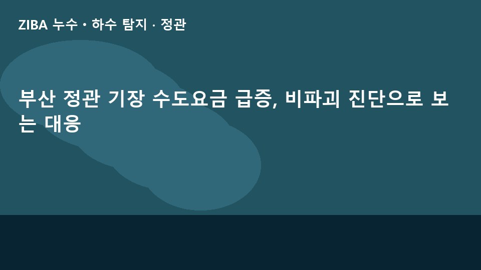 부산 정관 기장 수도요금 급증, 비파괴 진단으로 보는 대응