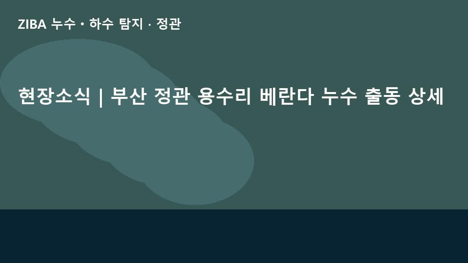 현장소식 | 부산 정관 용수리 베란다 누수 출동 상세